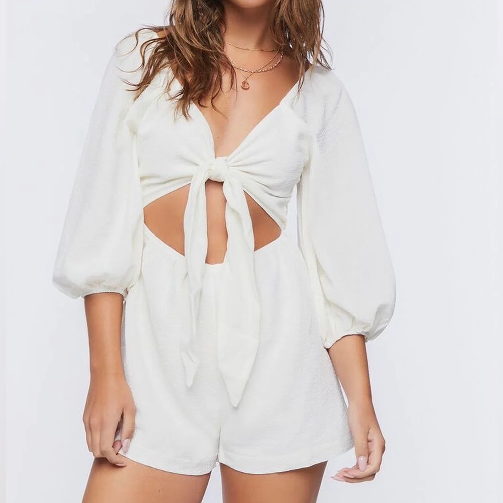 Cutout Tie-Front Romper
